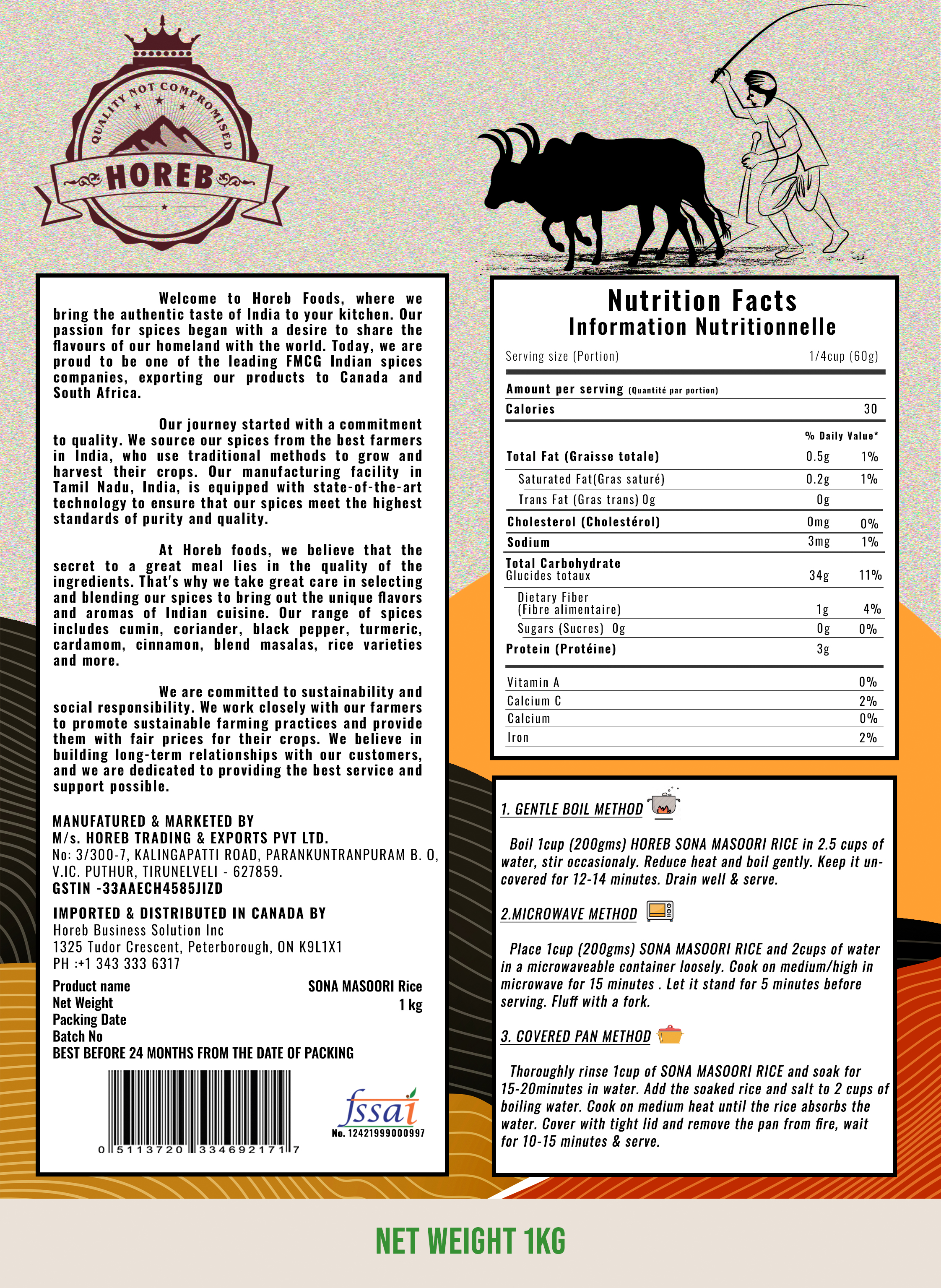 Sona Masoori Rice - Back